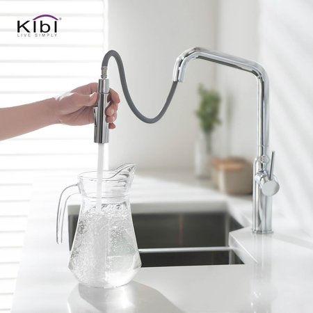 Kibi Macon Single Handle Pull Down Kitchen Sink Faucet KKF2007CH